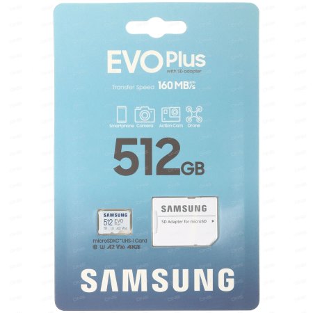 Карта памяти Samsung EVO Plus microSDXC 512GB (с адаптером) Карта памяти Samsung EVO Plus microSDXC 512GB (с адаптером)